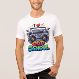 Ik hou van oude schoolmuziek Tri-Blend shirt