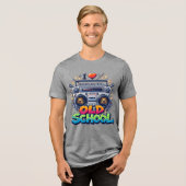 Ik hou van oude schoolmuziek Tri-Blend shirt (Voorkant volledig)