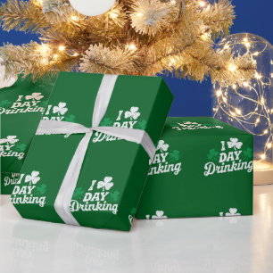 Ik hou van overdag drinken Funny St Patrick's Day Cadeaupapier