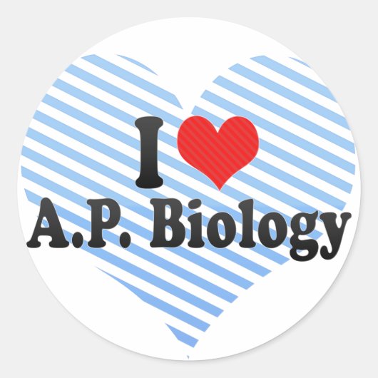 Ik hou van P.P. Biologie Ronde Sticker (Voorkant)