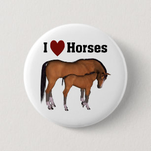 Ik hou van paarden Button