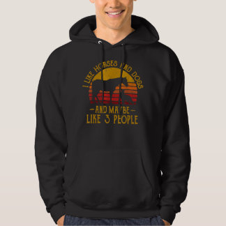 Ik hou van paarden en misschien 3 mensen Hondenlie Hoodie