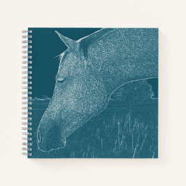 Ik hou van paarden Equestrian vriend Wit op Teal Notitieboek
