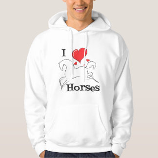 Ik hou van paarden...Ik hart paarden..T-shirt volw Hoodie