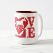 Ik hou van paarden, liefdespaarden tweekleurige koffiemok (Voorkant rechts)