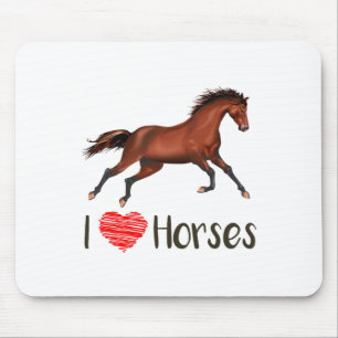 Ik hou van paarden paardrijden ruitersport cadeau muismat