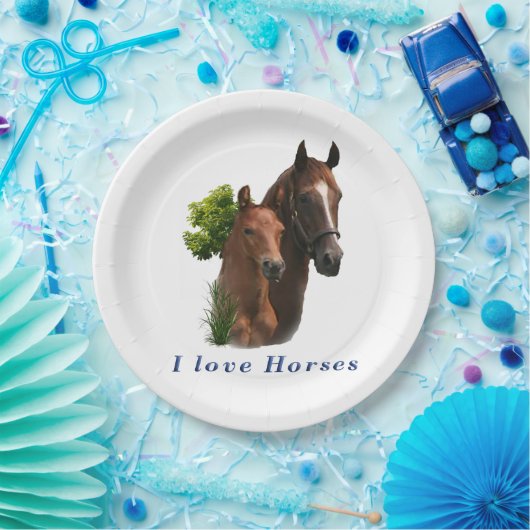 Ik hou van paarden papieren bordje (Feest)
