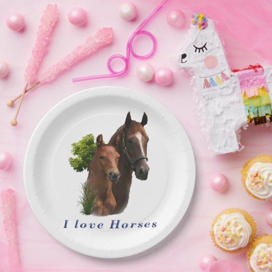 Ik hou van paarden papieren bordje (Feest)