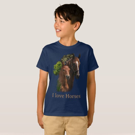 Ik hou van paarden t-shirt (Voorkant volledig)