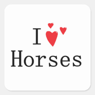 Ik hou van paarden vierkante sticker