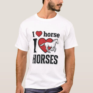 Ik hou van paarden vintage gravure shirt ontwerp