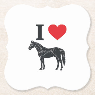 Ik hou van paarden vintage gravure shirt ontwerp_1 kartonnen onderzetters