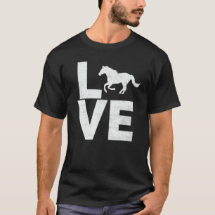 Ik hou van paarden vintage look paarden silhouet t-shirt