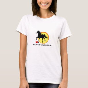 Ik hou van paarden & zwart paard hardlopen / tuini t-shirt