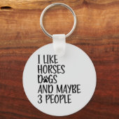 Ik hou van paardenhonden en misschien 3 mensen gra sleutelhanger (Achterkant)