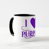 Ik hou van Paars met Paars hart Mok (Voorkant links)