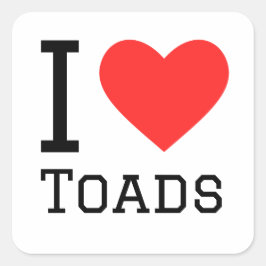 Ik hou van padden vierkante sticker