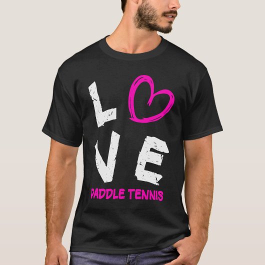 Ik hou van Paddle Tennis Hart T-shirt (Voorkant)