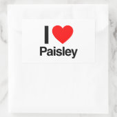 ik hou van paisley rechthoekige sticker (Tas)