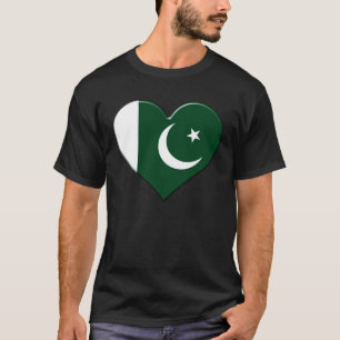 Ik hou van Pakistan National Flag Pride Heart T-shirt