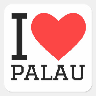 Ik hou van palau vierkante sticker