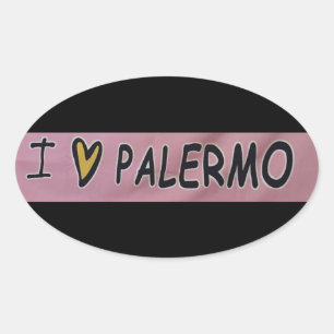 Ik hou van Palermo Design Ovale Sticker