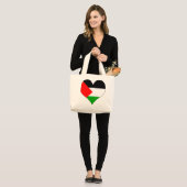 Ik hou van Palestina Grote Tote Bag (Voorkant (model))
