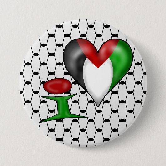 Ik hou van Palestina Ronde Button 7,6 Cm (Voorkant)