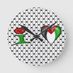 Ik hou van Palestine I Heart Palestine Ronde Klok