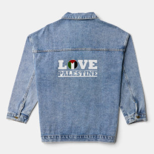 Ik hou van Palestine Vet TYPOGRAFIE Heren T-Shirt Denim Jacket