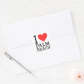 Ik hou van palmstrand vierkante sticker (Envelop)
