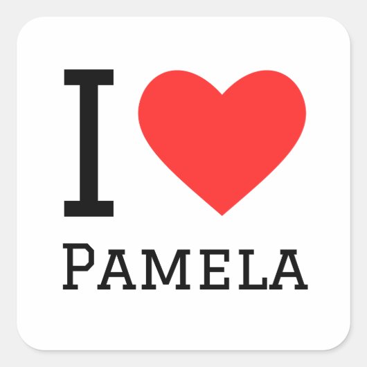 Ik hou van Pamela Vierkante Sticker (Voorkant)