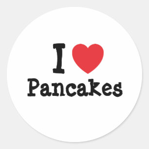 Ik hou van Pancakes hart T-Shirt Ronde Sticker