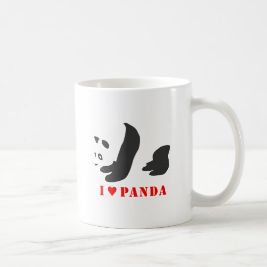 Ik hou van Panda (zwart) Koffiemok (Rechts)