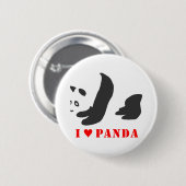 Ik hou van Panda (zwart) Ronde Button 5,7 Cm (Voorkant /achterkant)