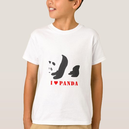Ik hou van Panda (zwart) T-shirt (Voorkant)