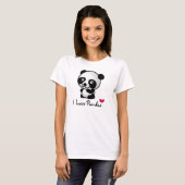 Ik hou van panda's met een schattig panda-beer en  t-shirt (Voorkant volledig)