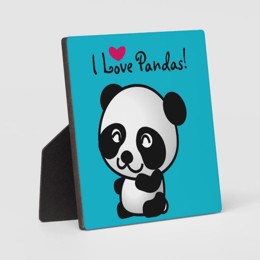 Ik hou van Pandas Panda beer met hart Fotoplaat (Voorkant)
