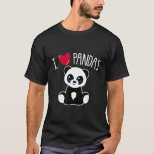 Ik hou van Pandas Panda citaat hij T-shirt