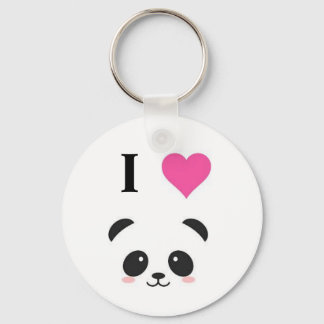 Ik hou van panda's sleutelhanger