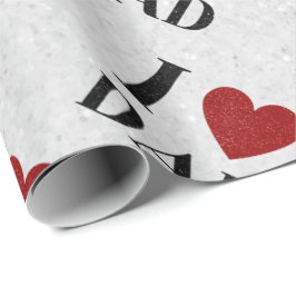 Ik hou van pap Glitter Wrapping Paper Cadeaupapier
