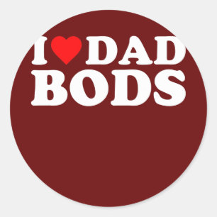 Ik hou van papa Bods Ronde Sticker