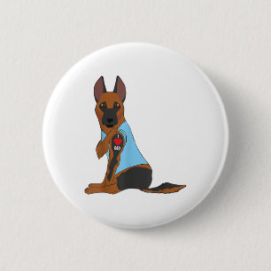 Ik hou van papa - Dog Heart Tattoo Belgische Malin Ronde Button 5,7 Cm