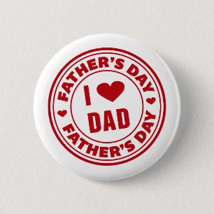 Ik hou van papa Happy Vaderdag   Pin-Button Ronde Button 5,7 Cm
