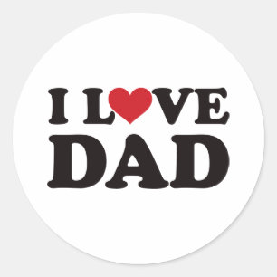 Ik hou van papa ronde sticker