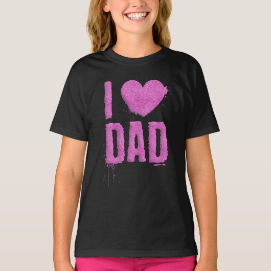 Ik hou van papa roze glitter typografie | SHIRT (Voorkant)