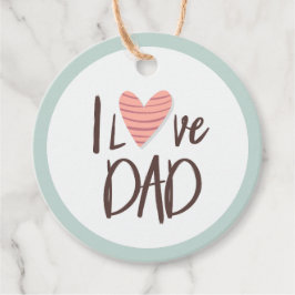 Ik hou van papa - vaderdag - hart bedankjes labels