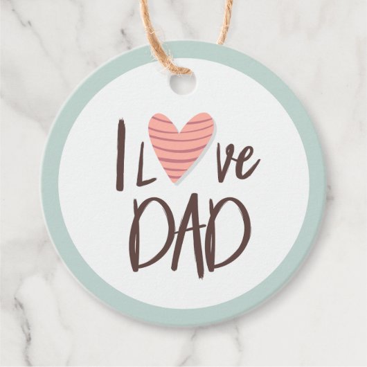 Ik hou van papa - vaderdag - hart bedankjes labels (Voorkant)