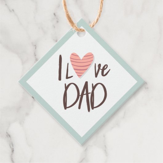 Ik hou van papa - vaderdag - hart bedankjes labels (Voorkant)