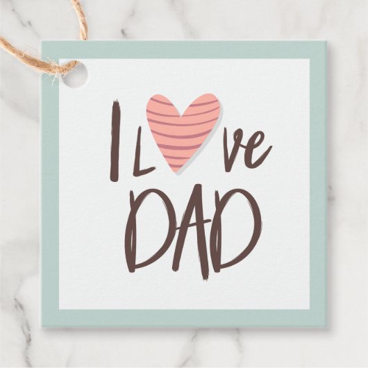 Ik hou van papa - vaderdag - hart bedankjes labels (Voorkant)